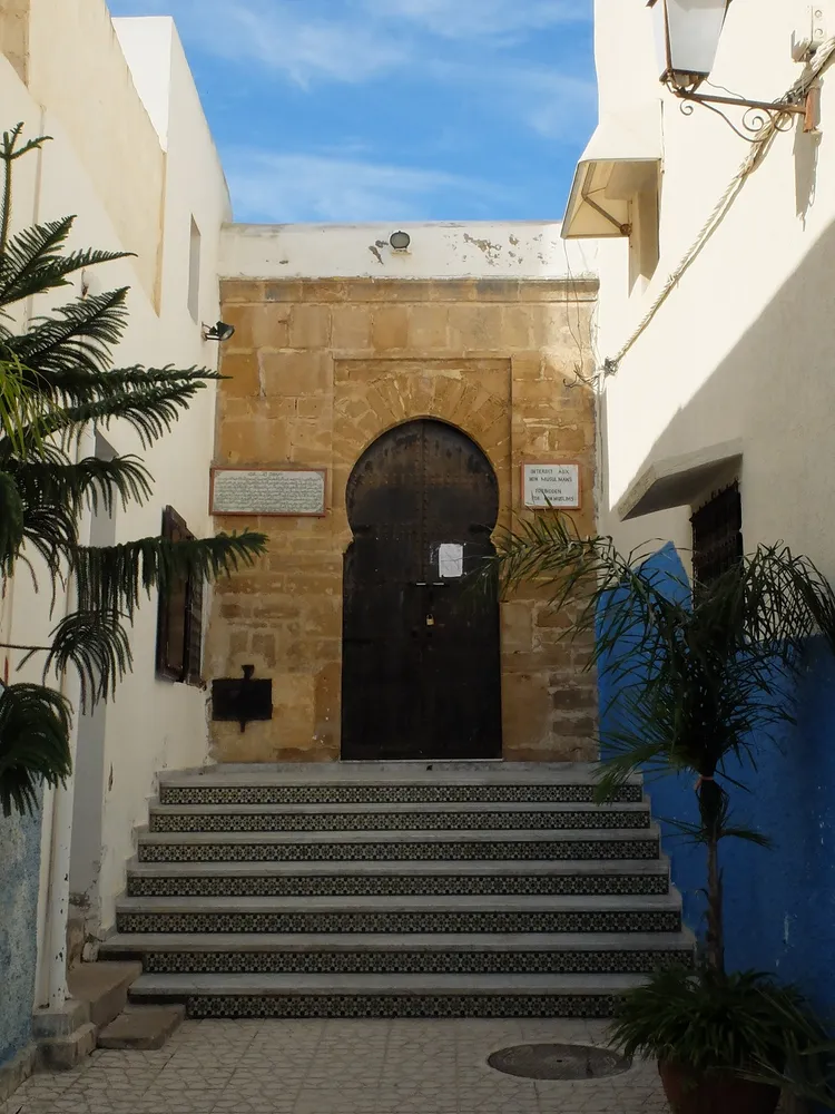 Decorated doorway of the Oudayas mosque inside the Kasbah